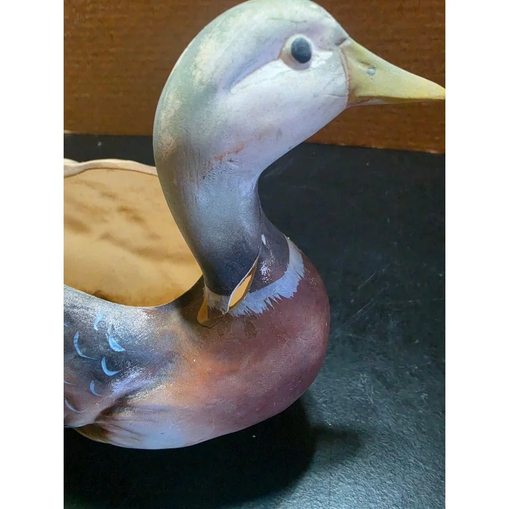 Vintage Napcoware Mallard Duck Ceramic Planter Figurine Japan *read details